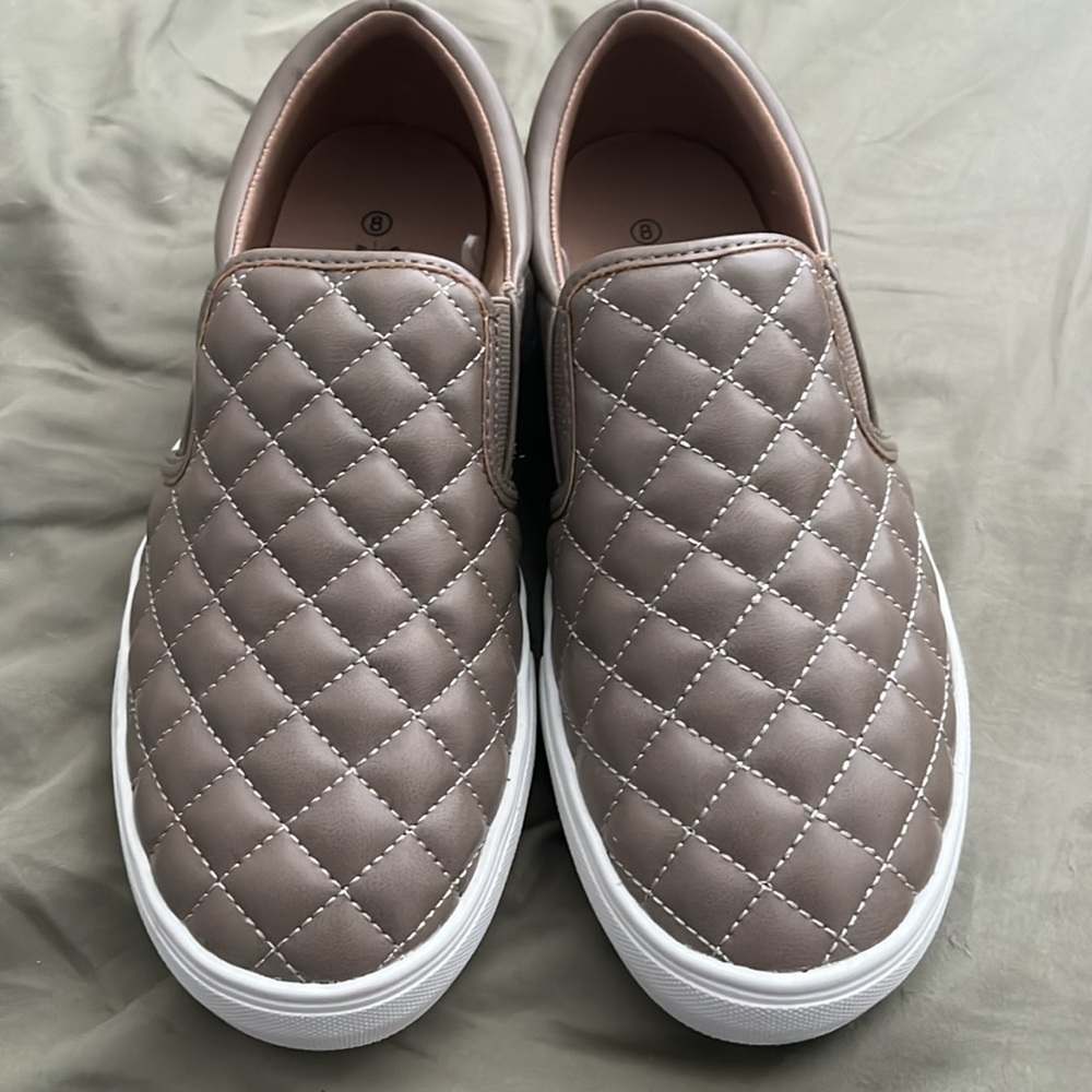 Brown Quilted Slip Ons - Picture 5 of 5
